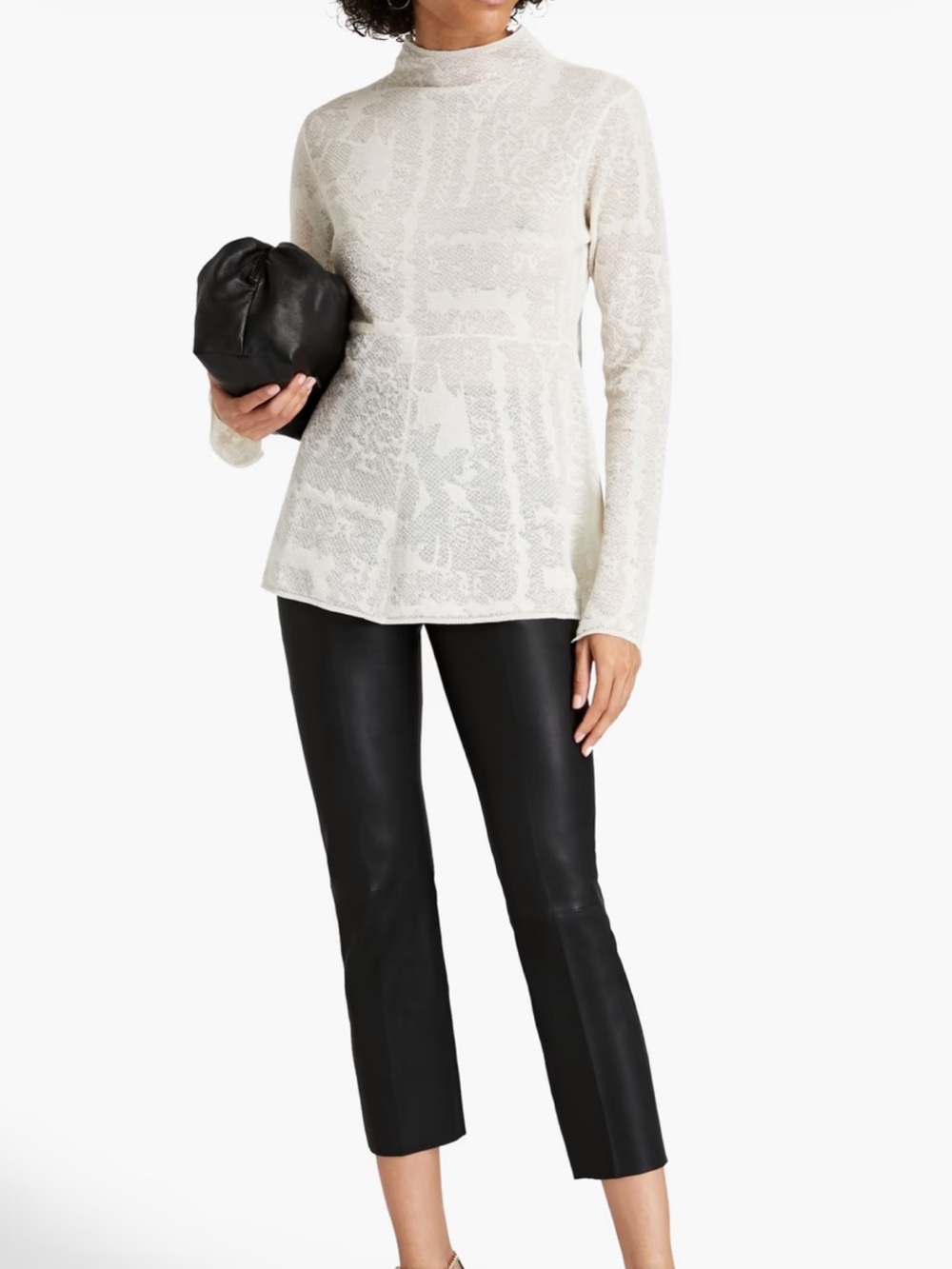 By Malene Birger Mauria Crochet Knit Peplum Top Women’s Large NWT Cream